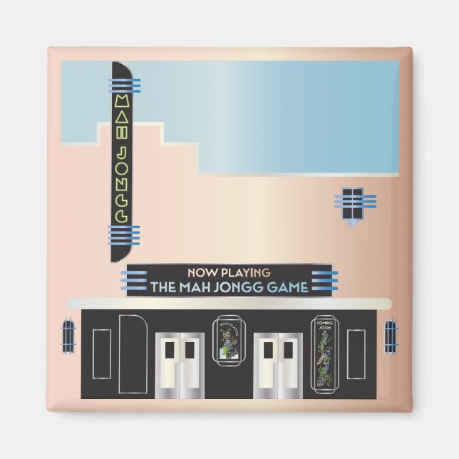 Mah Jongg Deco Theatre Magnet (Front)