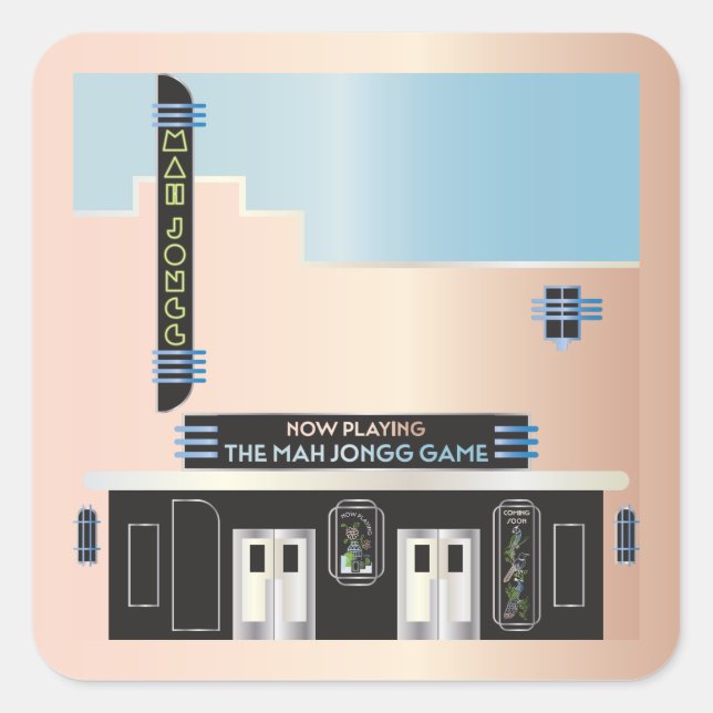 Mah Jongg Deco Theatre Stickers (Front)