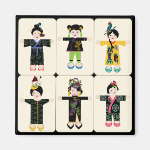 Mah Jongg Dolls Magnet