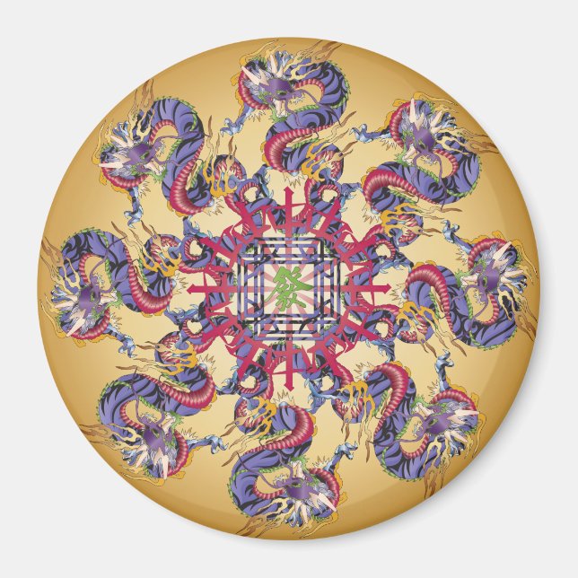 Mah Jongg Dragon Year Magnet (Front)