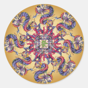 Mah Jongg Dragon Year Stickers