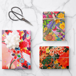 Mah Jongg Egrets, Spring Set and Paisley  Wrapping Paper Sheet