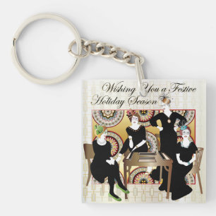 Mah Jongg Festive Key Ring