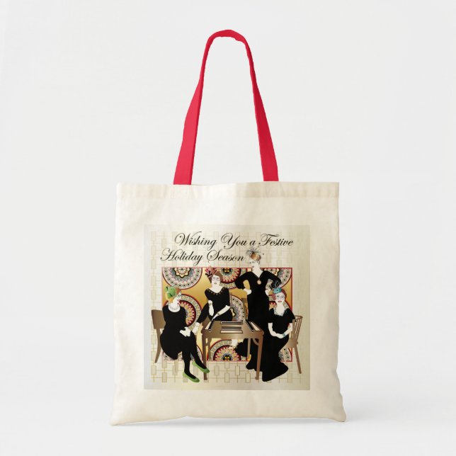 Mah Jongg Festive Tote Bag (Front)