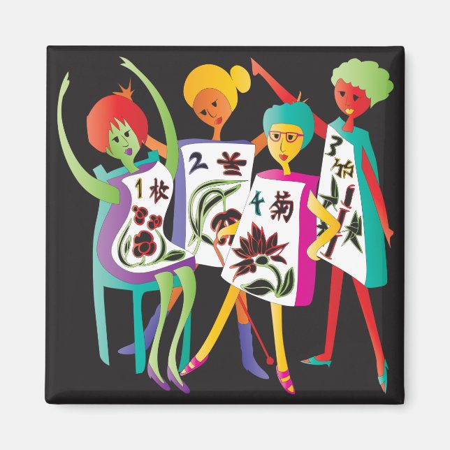 Mah Jongg Flower Dance Magnet (Front)