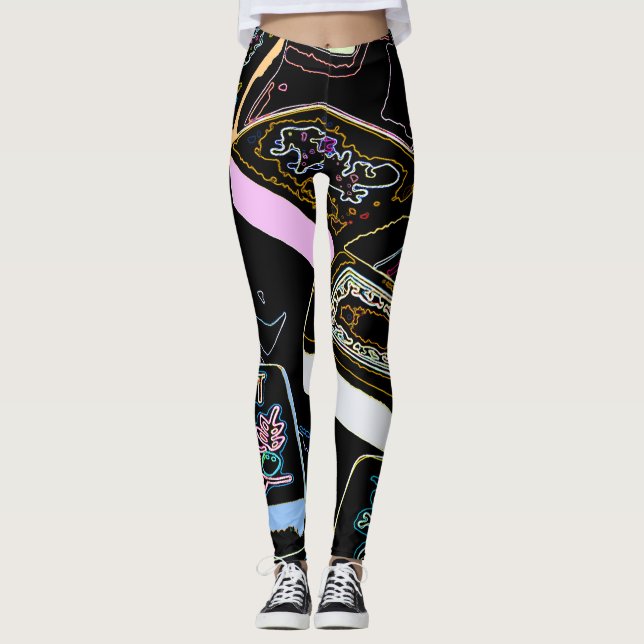Mah Jongg Flower Leggings (Front)