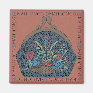 Mah Jongg Flower Purse Magnet