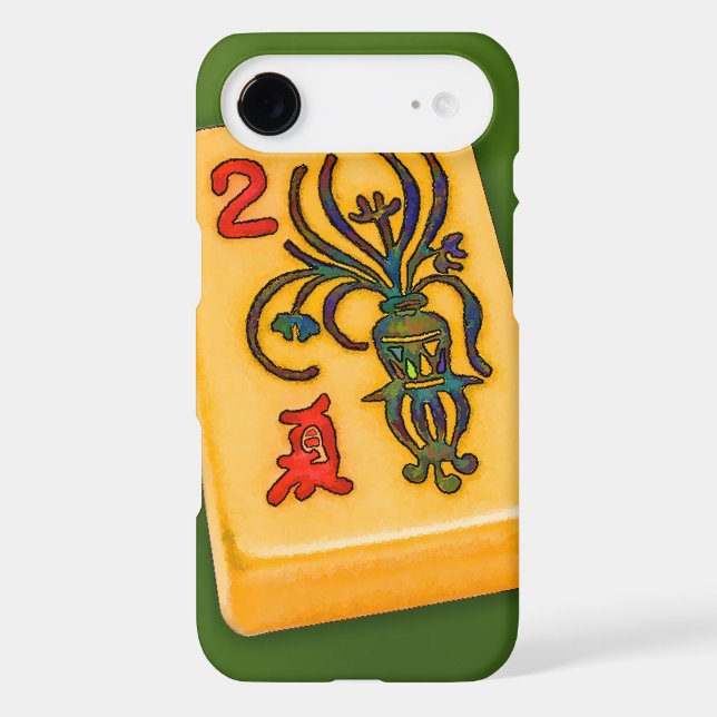 Mah Jongg Flower Tile Case-Mate iPhone Case (Back)