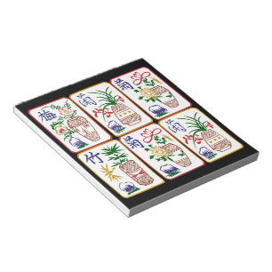 Mah Jongg Flower Tiles Notepad