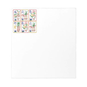 Mah Jongg Flower Tiles Notepad