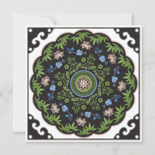 Mah Jongg Flowers/One Dot Flat Card