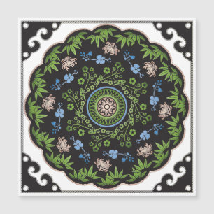 Mah Jongg Flowers/One Dot Flat Magnet