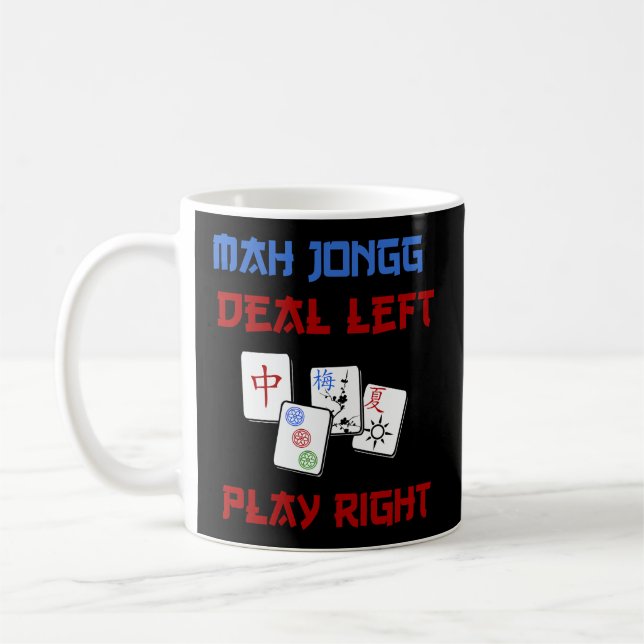 Mah Jongg Game Deal Left Play Right Chinese Jewish Coffee Mug (Left)