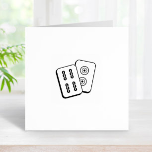 Mah-Jongg Game Tiles 1x1 Rubber Stamp