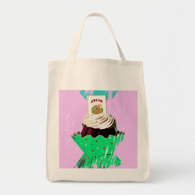 Mah Jongg Graphic Cupcake Tote Bag. (Front)