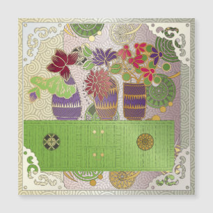 Mah Jongg Green Table Magnet Card