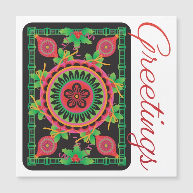 Mah Jongg Greetings Flat Magnet (Front)