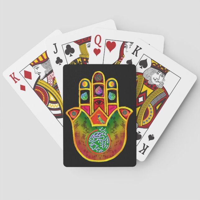 Mah Jongg Hamsa playing cards (Back)