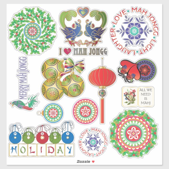 Mah Jongg Holidays Vinyl Stickers (Sheet)