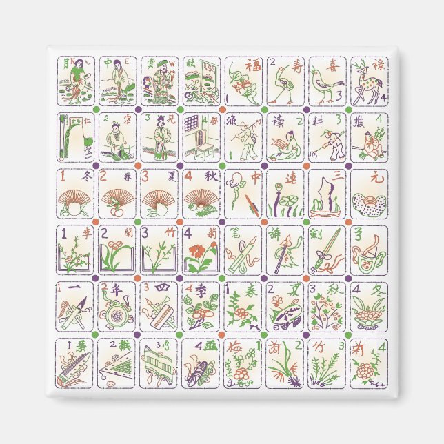 Mah Jongg Honour Tiles Magnet (Front)