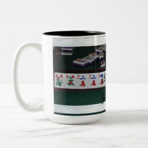 mah jongg is serious mug! Two-Tone coffee mug