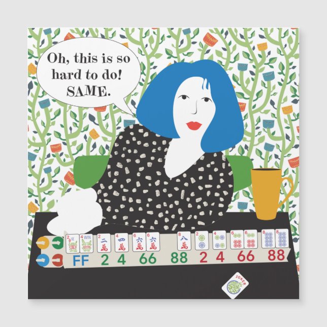 Mah Jongg Joker Discard Flat Magnet (Front)