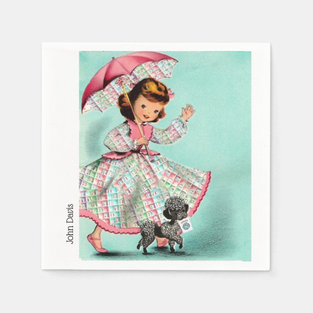 Mah Jongg Joker Poodle Napkins (Front)