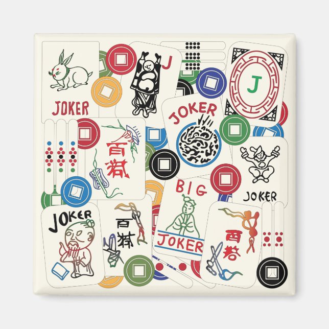 Mah Jongg Jokers and Coins Magnet (Front)