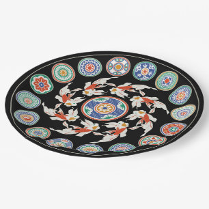 Mah Jongg Koi Paper Plate