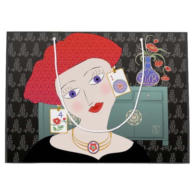 Mah Jongg Lady 01 Gift Bag (Front)