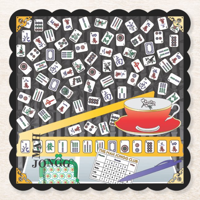 Mah Jongg Limerick Mahj Coaster (Front)