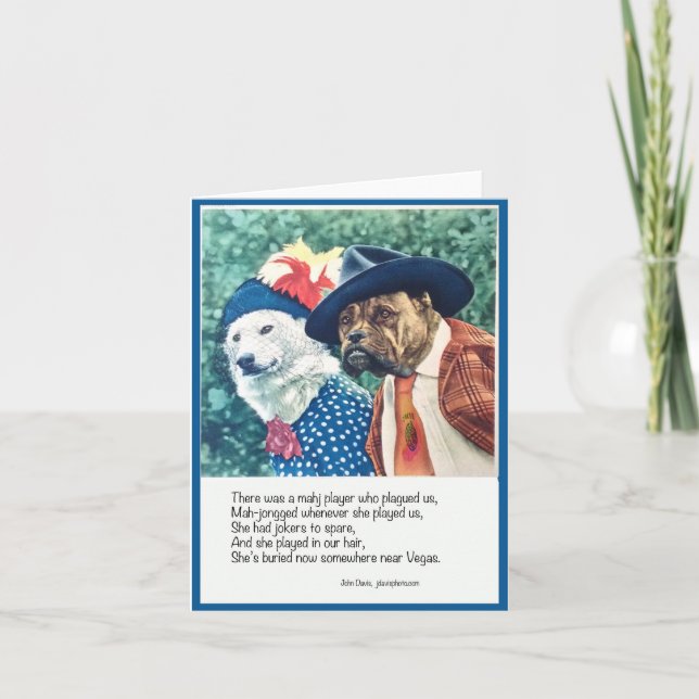 Mah Jongg Limerick Note Card (Front)