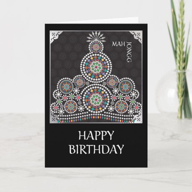 Mah Jongg Limerick Taj Birthday Card  (Front)