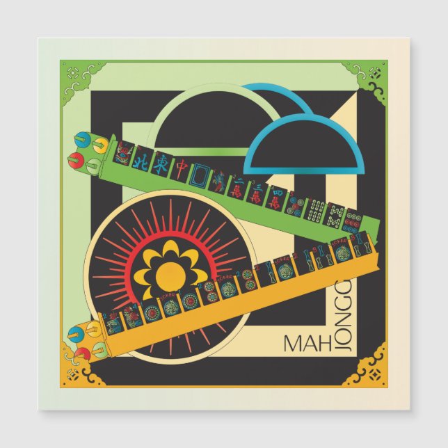 Mah Jongg Limerick Whine Magnet Card (Front)