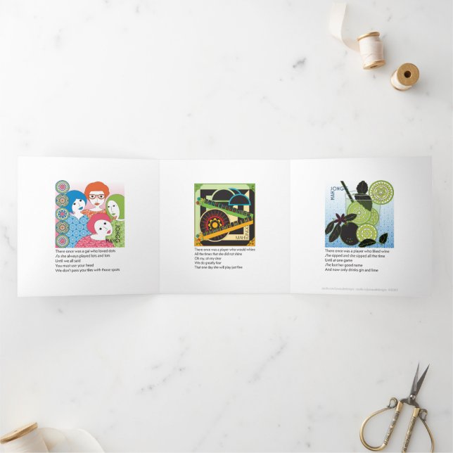 Mah Jongg Limericks 2 Trifold Card (Inside)