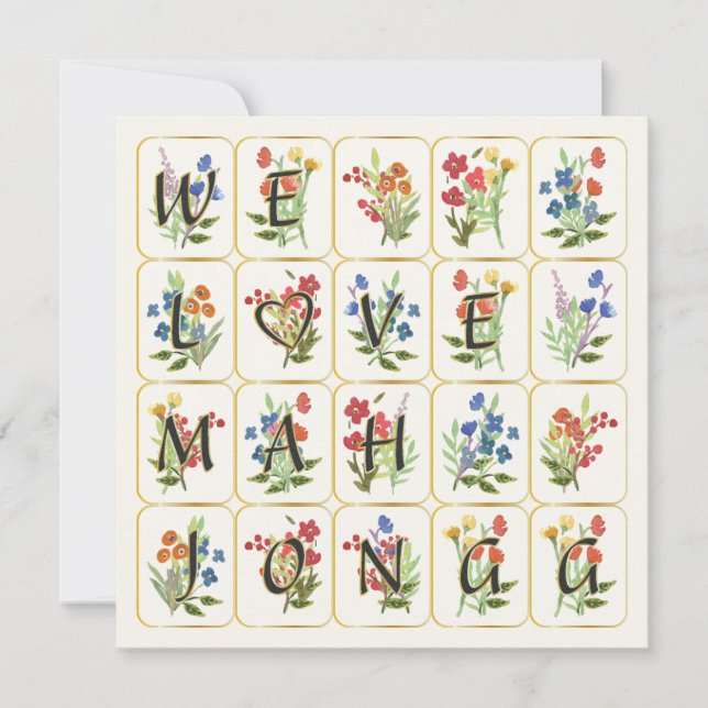 Mah Jongg Love Flat Card (Front)