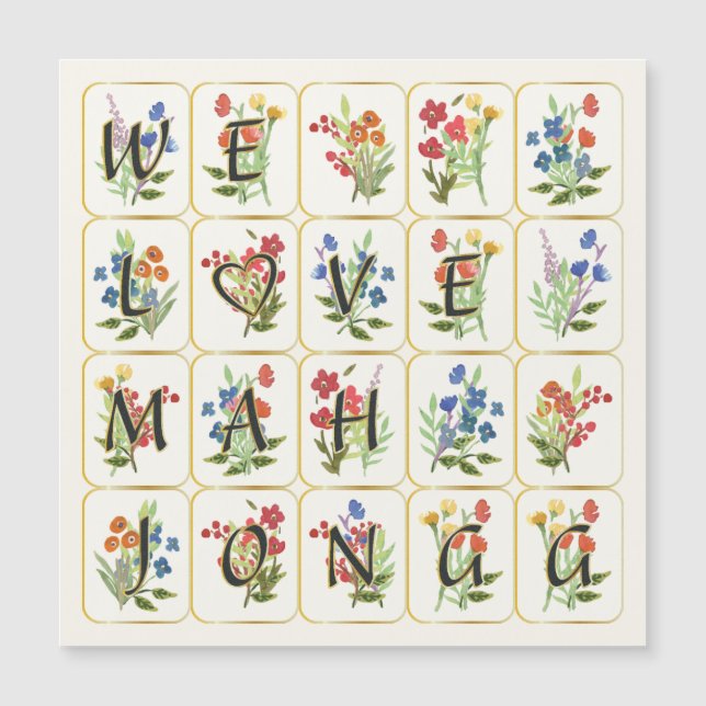 Mah Jongg Love Magnet Card (Front)