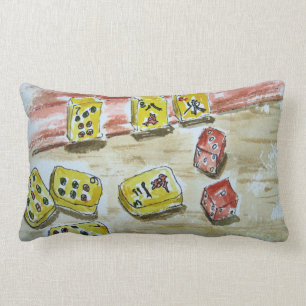Mah Jongg (mahjong) Throw Pillow Lumbar 13" x 21"