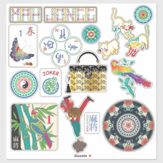 Mah Jongg Mix02 Vinyl Stickers