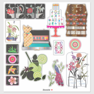 Mah Jongg Mix03 Vinyl Stickers
