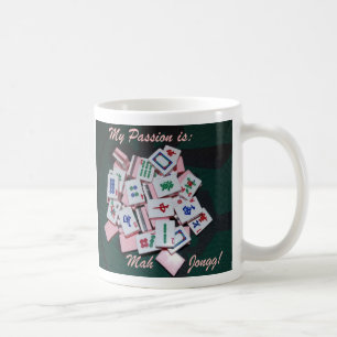 mah jongg mug- script coffee mug