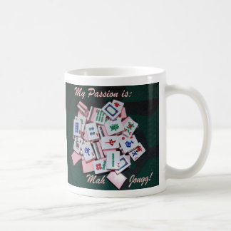 mah jongg mug- script coffee mug