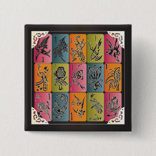 Mah Jongg One Bams 15 Cm Square Badge