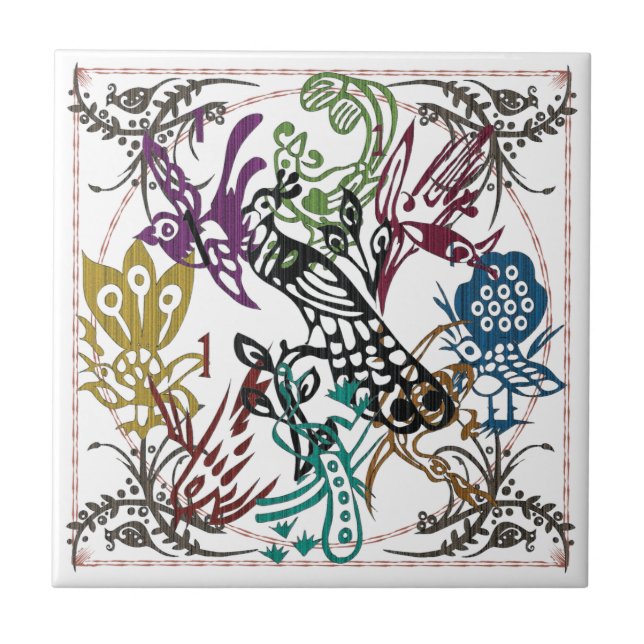 Mah Jongg One Bams Birds Tile (Front)