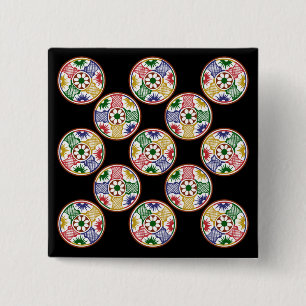 Mah Jongg One Circles 15 Cm Square Badge