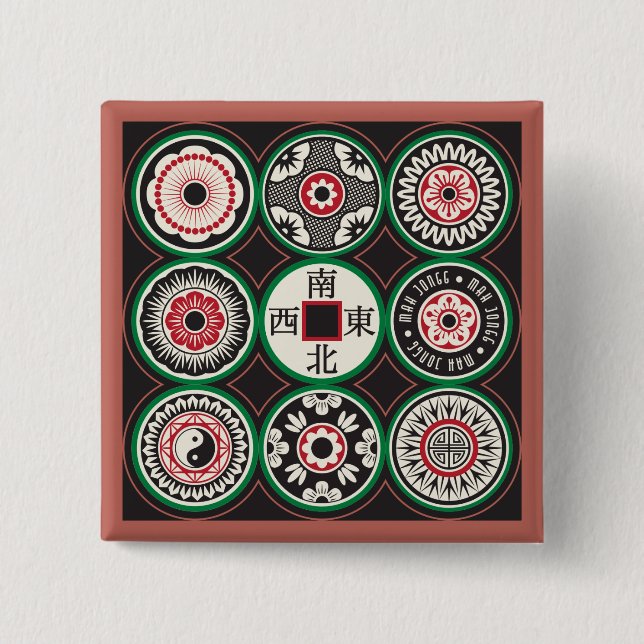 Mah Jongg One Dots Coin Button (Front)