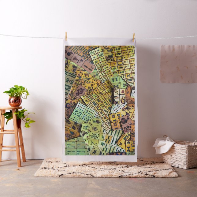 Mah Jongg Paper Collage Fabric (In Situ)