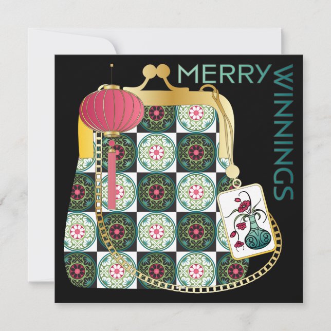 Mah Jongg Purse Holiday Flat Card (Front)