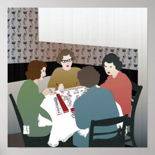 Mah Jongg Retro Poster