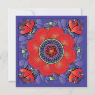 Mah Jongg Roses Flat Card
